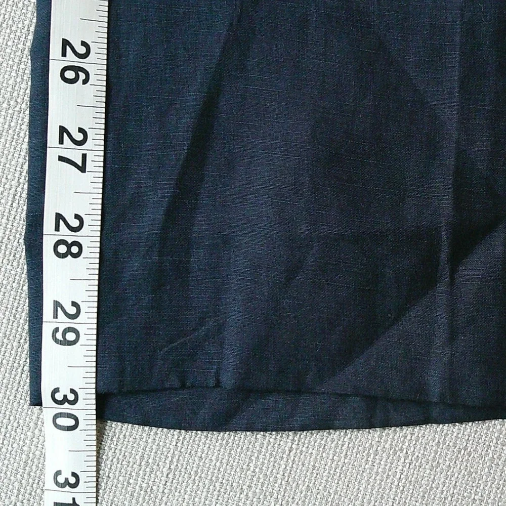 Polo Ralph Lauren Trousers Mens 40/30 Navy Blue Linen Silk Blend Flat Front